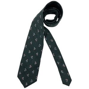 MISSONI Green Geometric Silk Wool LUXURY Tie ITALY